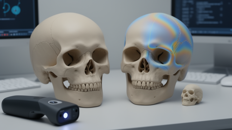 3D scan method quantifies skull remodelling in two craniosynostosis cases