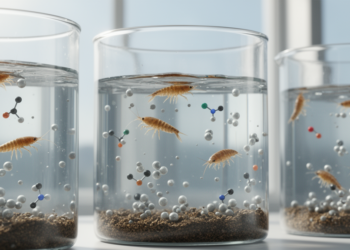 Nanoplastics shift acute chlorpyrifos toxicity in marine amphipods