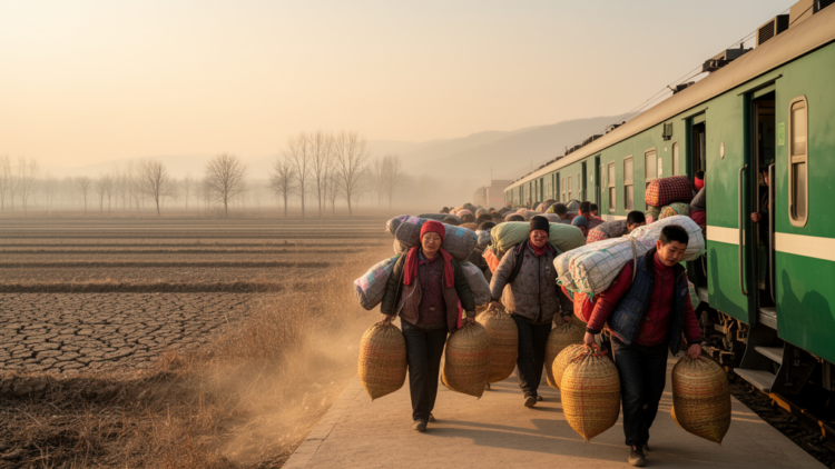 Seasonal Migration in China Follows a Calendar of Environmental Stress