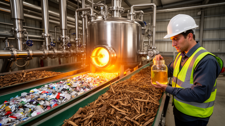 Industrial Trash Turns Plastic Waste and Biomass Into Higher-Quality Fuel