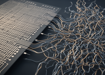Random Skin Wiring Beats Neat Layouts in Self-Calibrating Touch Circuits