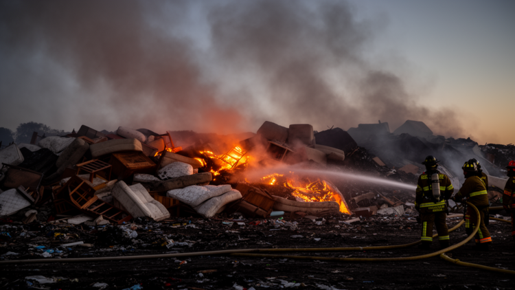Landfill Fire Leaves Furniture Waste Loaded with Toxic PAHs and Flame Retardants