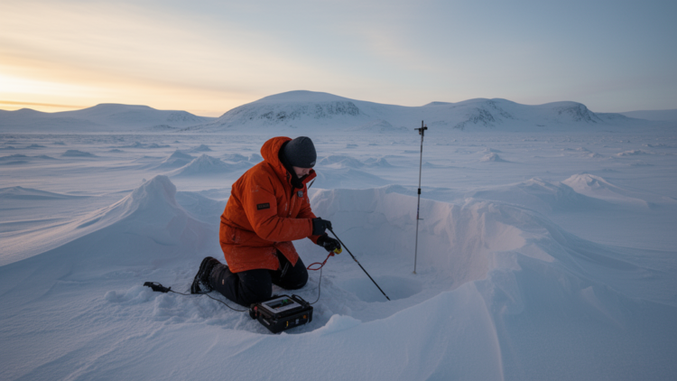 Snowpack surveys reveal hidden patchwork of winter carbon emissions in Arctic tundra