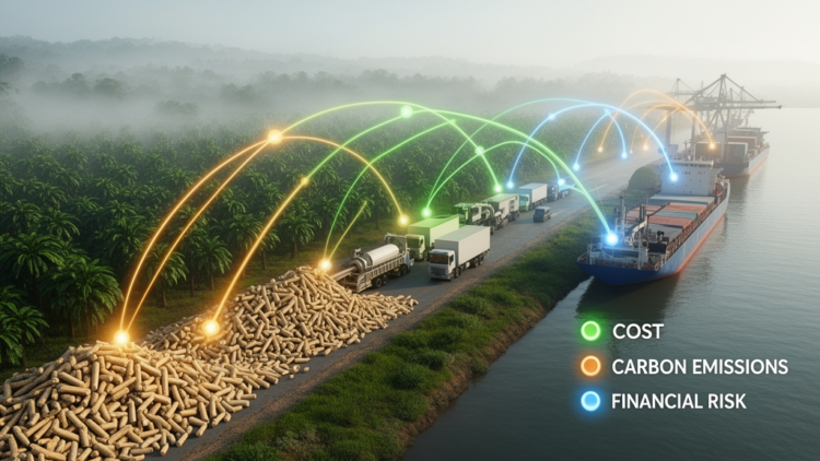 Risk-Averse Optimization Model Maps Cost, Carbon and Financial Risk in Thailand’s Biomass Pellet Supply Chain
