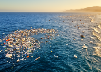Particle density decides whether ocean debris joins the Great Pacific Garbage Patch or drifts to Asia
