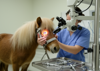Diode laser fenestration improves drainage in miniature pony case report