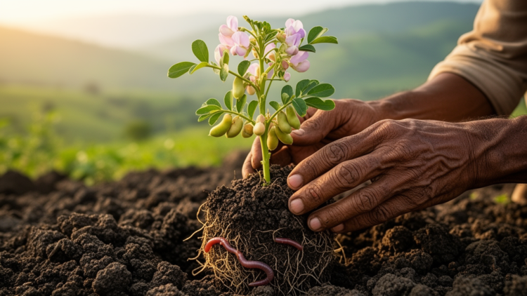 Sole chickpea with blended organic and natural farming lifts soil life at Satpura foothills