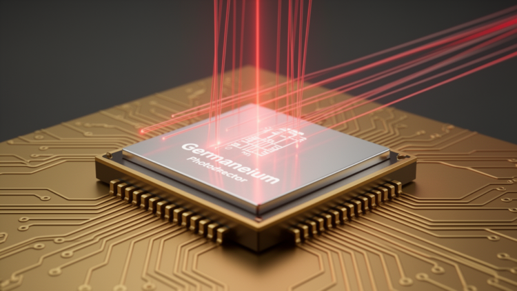 Germanium photodetector hits 110 GHz bandwidth for 400-Gbps AI optical links