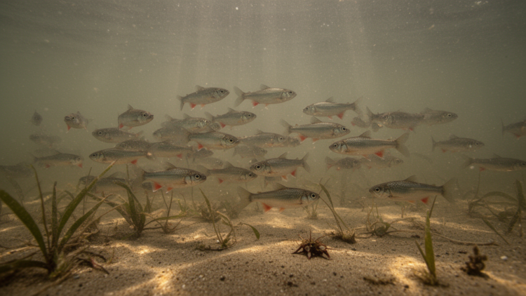 Murky Water Changes How Stickleback Shoals Search for Food