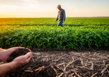 Minimum tillage boosts soya bean yields, but compost can backfire