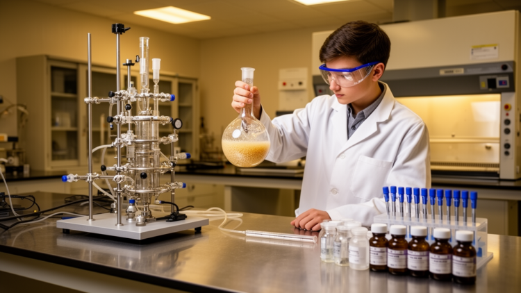 Baker’s yeast turns benzaldehyde into a chiral building block in student lab