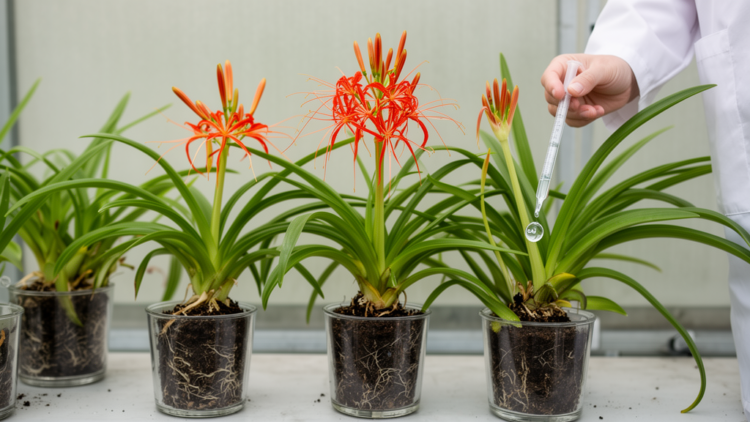 GA3 promotes flowering in golden spider lily in experimental plant study