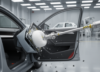 High-speed impactor tests mirror passenger airbag door opening only in early phase