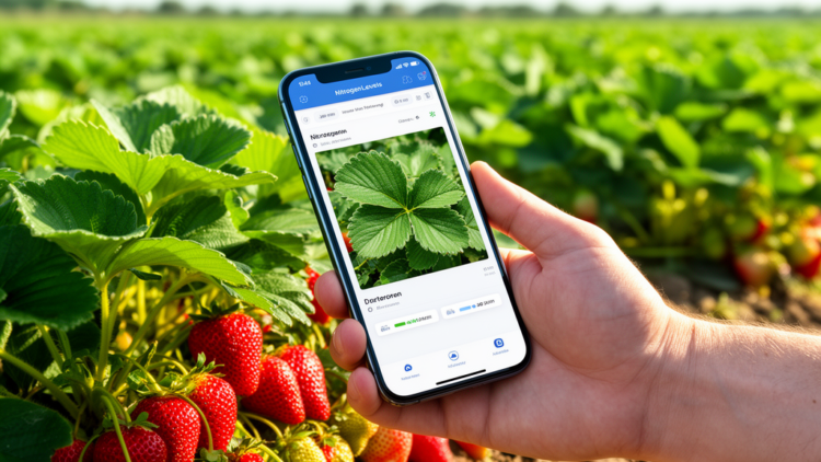 Smartphone AI app guides strawberry nitrogen fertigation from leaf photos alone