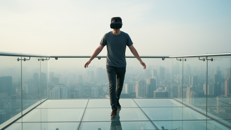 Virtual High Heights Loosen Anxious Gait Within Just One Minute