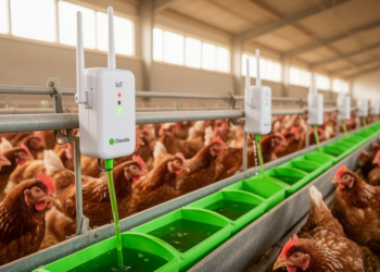 Cheap IoT sensors track lower gas levels in Chlorella-fed hen pens