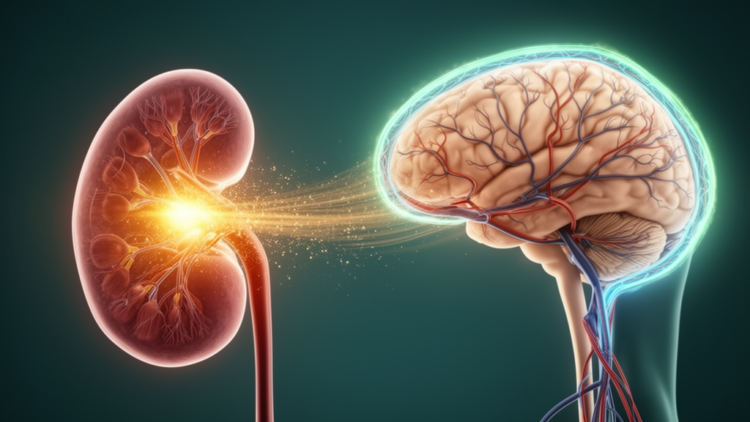 Kidney metabolic stress and Klotho resilience converge on the brain’s vasculature