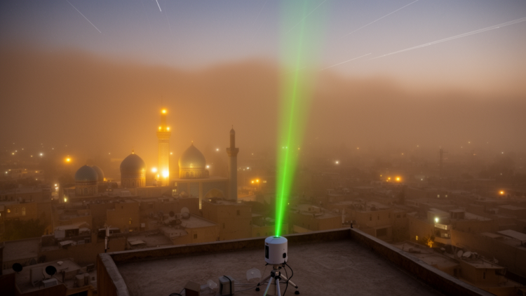 Lidar and satellites trace a dust layer polluting Shiraz skies