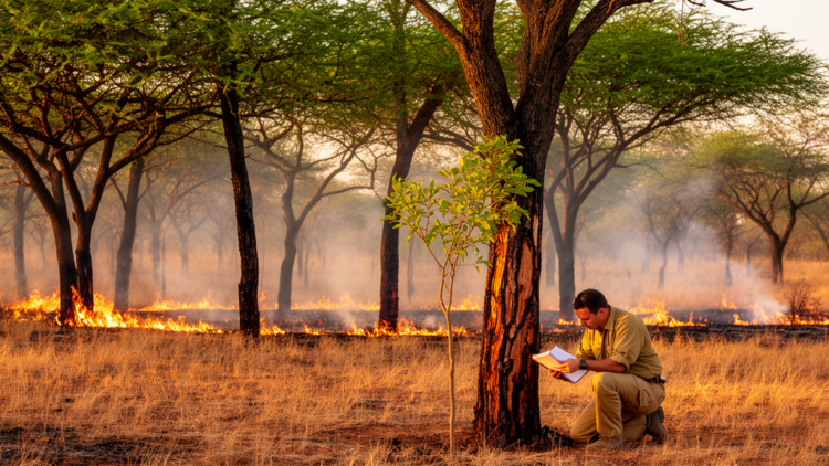 Six Decades of Seasonal Fires Show Little Effect on Tree Survival in Namibian Woodland
