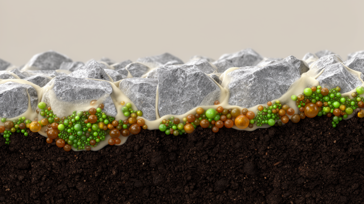 Carbonate rock weathering builds and shields microbial carbon in soils