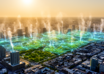 Machine learning model links urban digital and green features to city methane emissions