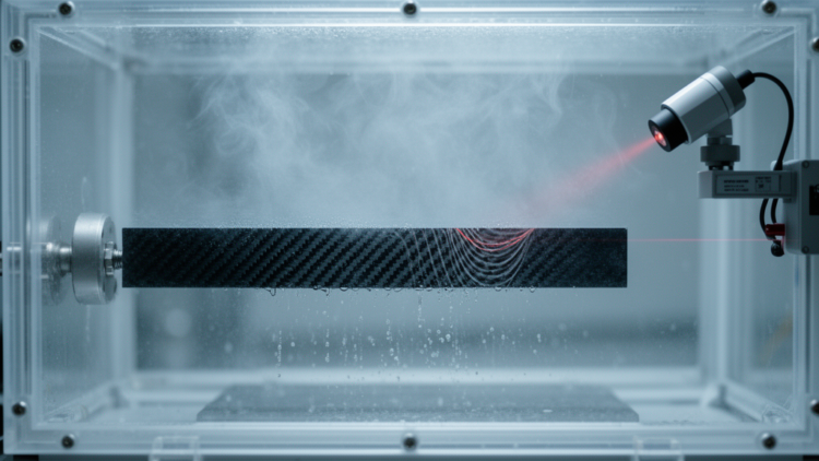 Moisture Ageing Weakens Epoxy Composites and Shifts Vibration Response