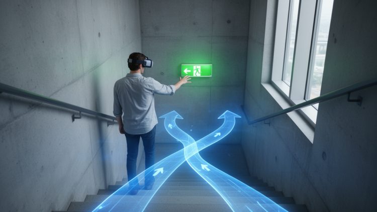 Virtual Reality Reveals How People Choose Tsunami Escape Routes Inside High-Rise Buildings