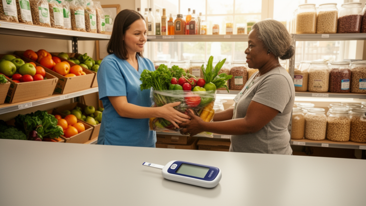 Free Healthy Food Access May Reduce Food Insecurity, Not Significantly Improve HbA1c