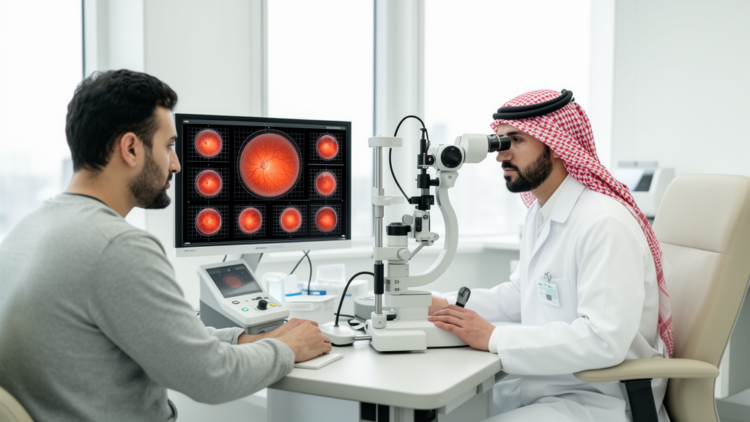 Nine-feature model predicts visual impairment in Saudi diabetes cohort