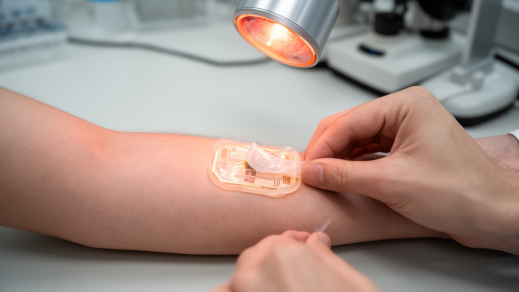 Shape-memory patch enables low-force skin-device detachment