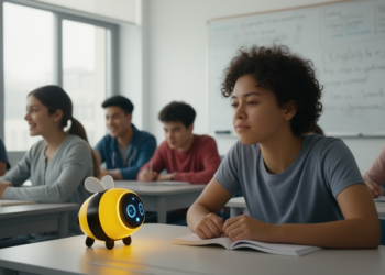Bumble Bee-Inspired AI Reads Students’ Facial Emotions to Support English Learning