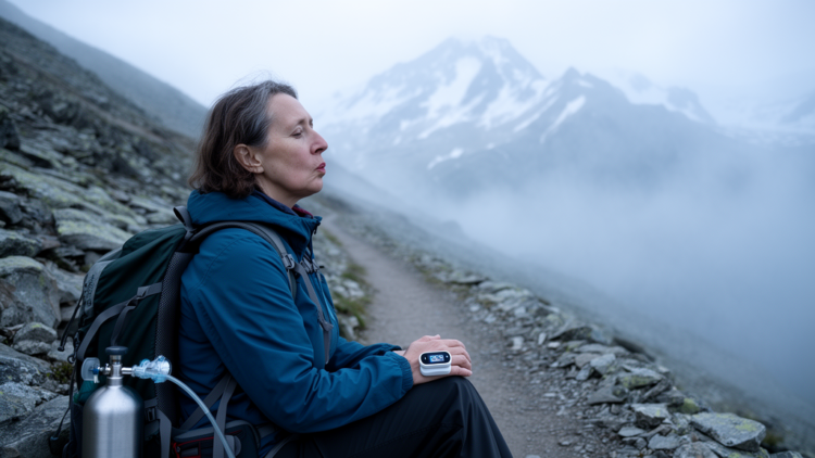 Oxygen saturation falls faster with altitude in people with respiratory disease