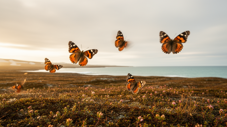 Scarce Tortoiseshell Butterflies Ride Warm Winds to the Edge of the Arctic Ocean