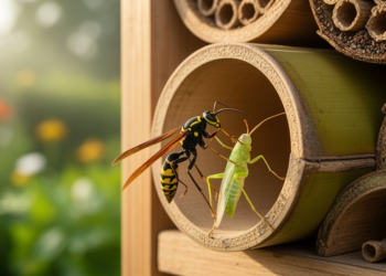 Alien wasp in southern Germany favours wide nest tubes and hunts tree crickets