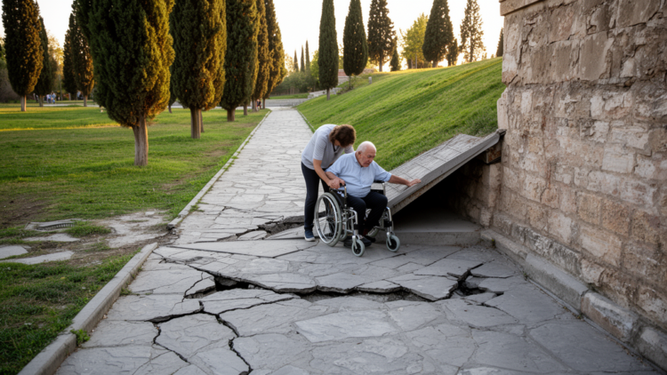 Historic hill park in Konya falls short on real accessibility for vulnerable users