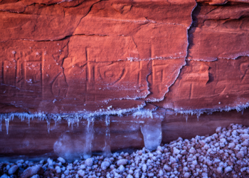Salt Chemistry Steers How Freeze–Thaw Cycles Destroy Ancient Petroglyph Sandstone