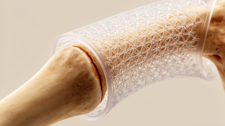 Printed Bone Sleeve Cuts Strain in Fragile Scaffolds for Large Defects