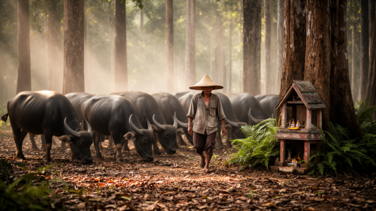 Forest Grazing and Ritual Rules Keep Thailand’s Nam Wa Buffalo Alive
