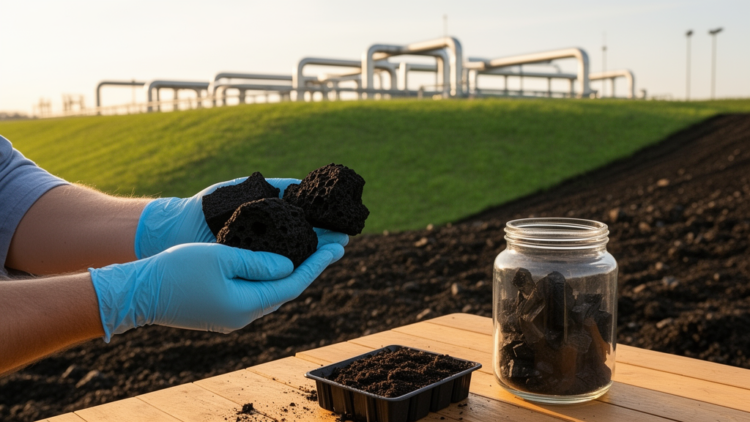 Coconut Husk Biochar Shows Promise for Trapping Landfill Gases in Soil Covers
