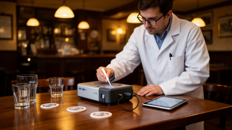 Portable mass spectrometry spots drug traces on pub surfaces in under two minutes