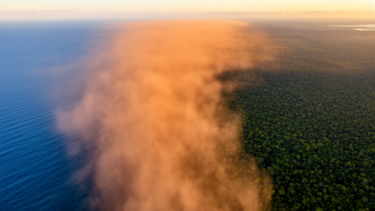 African dust plumes carry microbes across the Atlantic into the Amazon rainforest