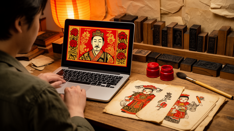 AI turns your face into a 400-year-old Chinese New Year print