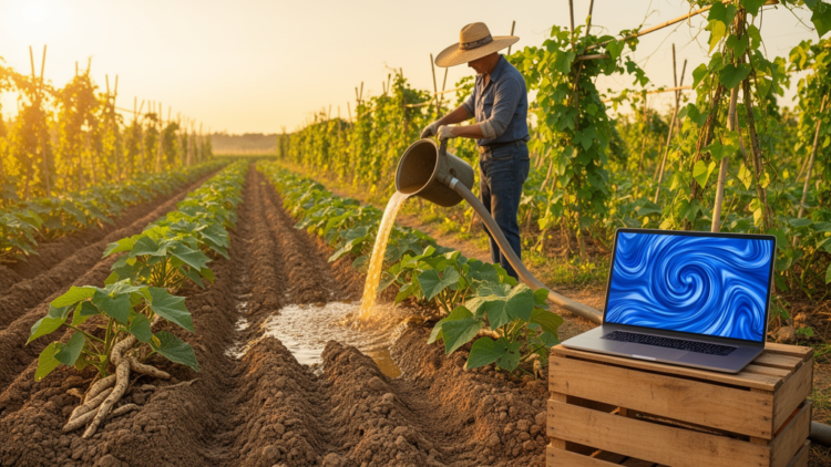 CFD and field trials pinpoint optimal biogas slurry mixing and irrigation for Chinese yam