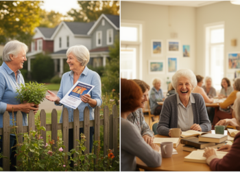 Neighborly contact at 65 linked to taking up social activities by 70