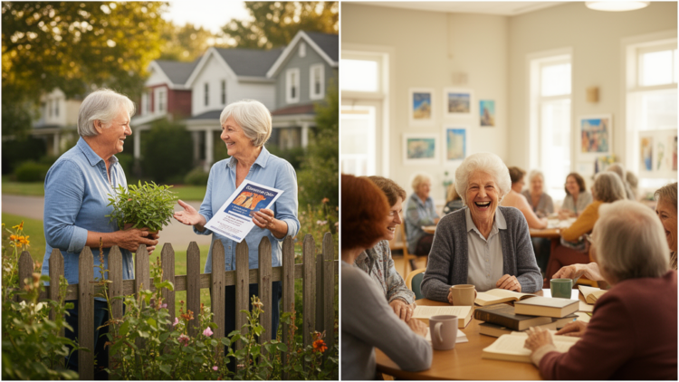 Neighborly contact at 65 linked to taking up social activities by 70