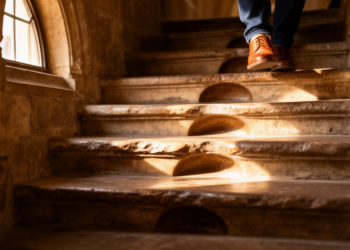 Worn Stone Stairs Read as Mechanical Records of Centuries of Footsteps
