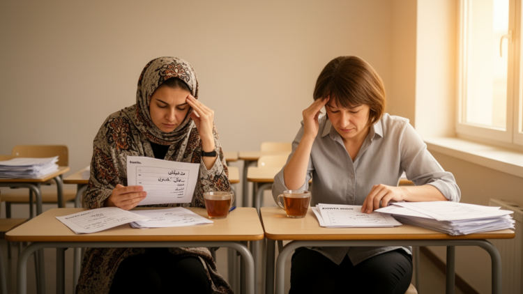 Iranian and Polish language teachers carry the same stress in different ways