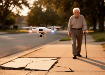 Assistive drone prototype shadows older adults to warn of outdoor hazards
