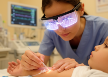 Smart Glasses With Wireless Ultrasound Boost First-Try Artery Catheterization in Children
