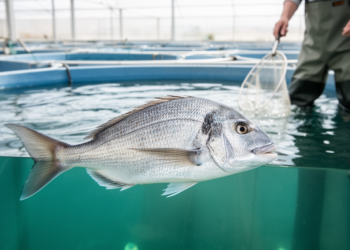 Season beats diet: temperature drives farmed seabream microbiomes